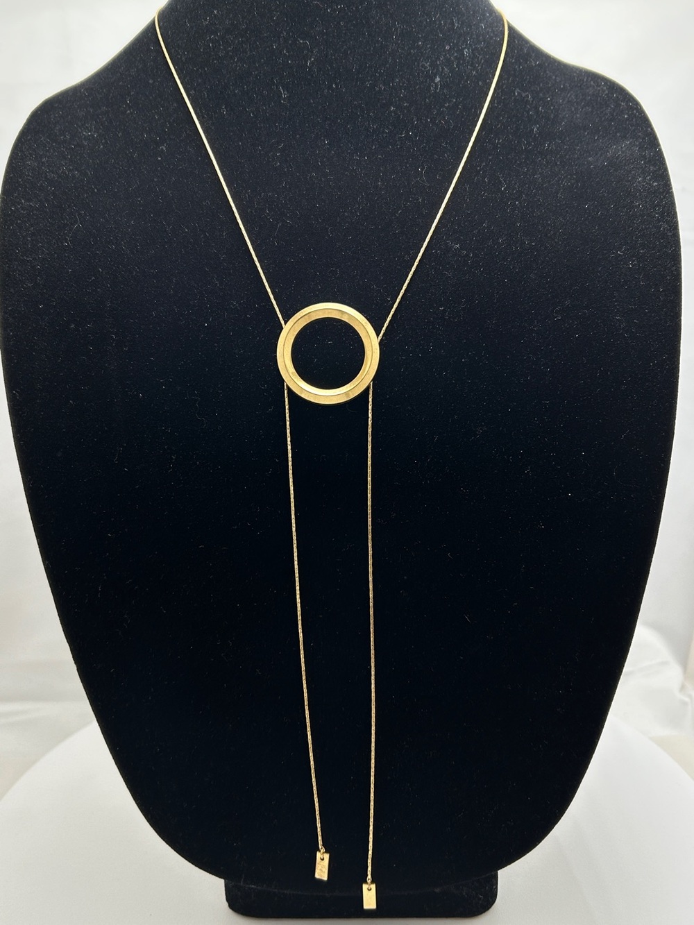 Madewell, Long Gold Bolo Necklace With Circle Slide